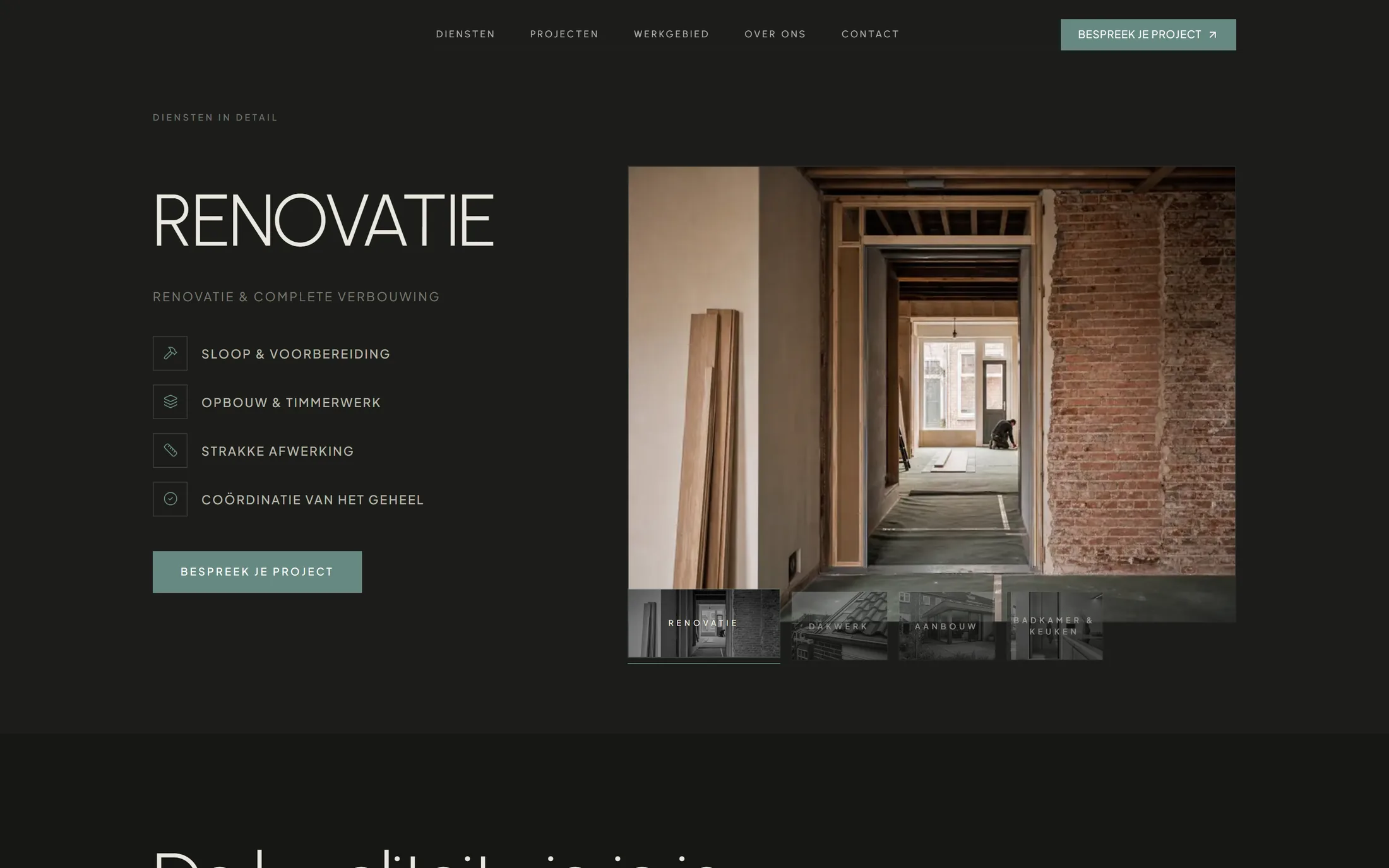 De showcase-sectie van de KadeMeester site
