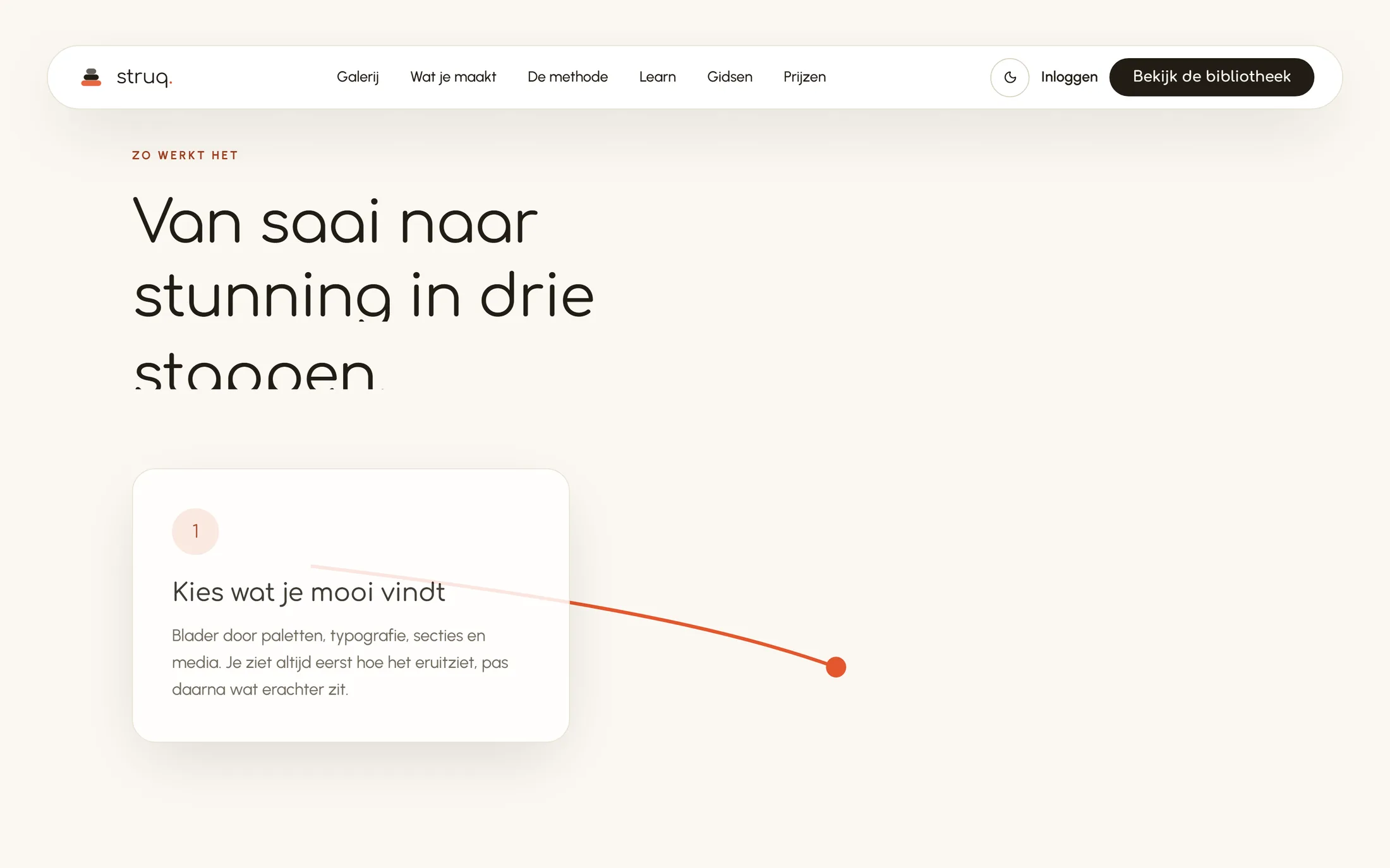 De uitleg van de werkwijze van Struq in drie stappen