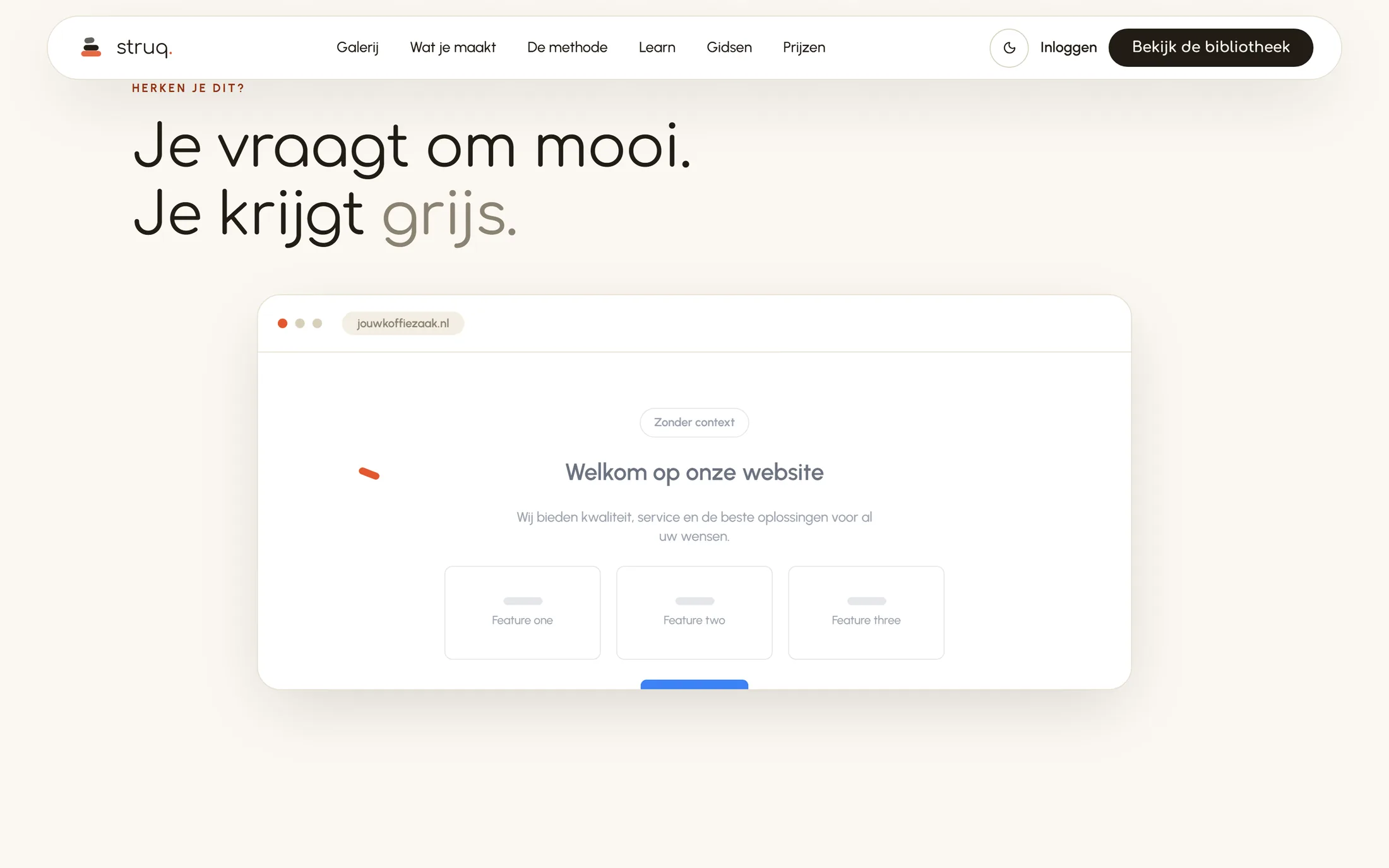 De probleemsectie van Struq, waar dezelfde vraag drie verschillende resultaten geeft