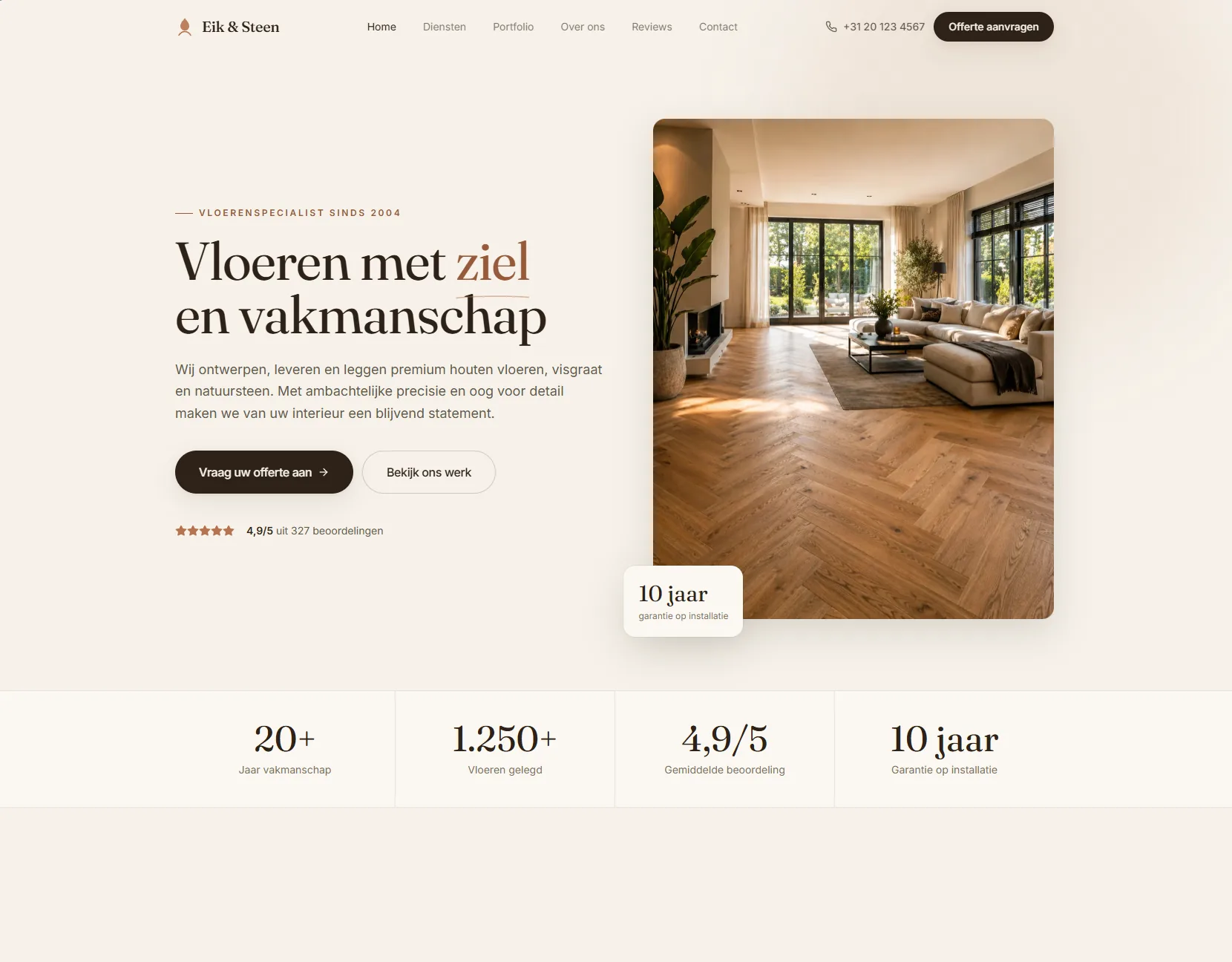 De website van Eik & Steen