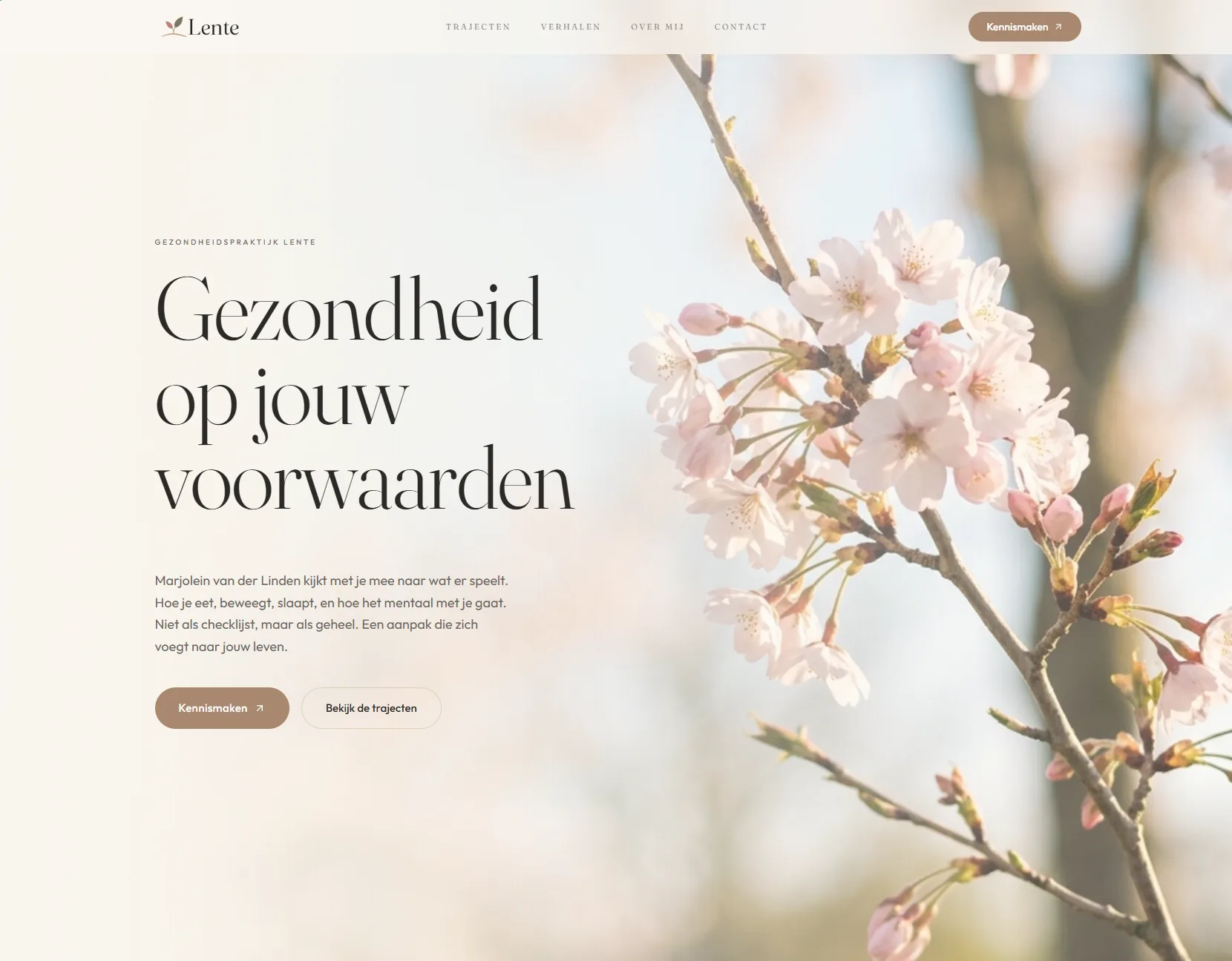 Website van Lente Gezondheidspraktijk